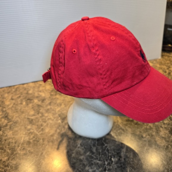 Polo Ralph Lauren‎ Hat Cap Youth Boys Strapback Red Low Profile Streetwear Logo - Picture 3 of 6